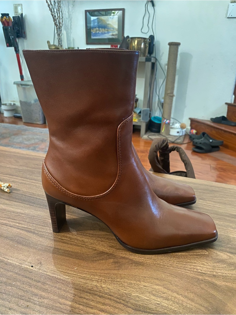 Reformation Caludette Bootie in Brown Cavalier Leather Size 9